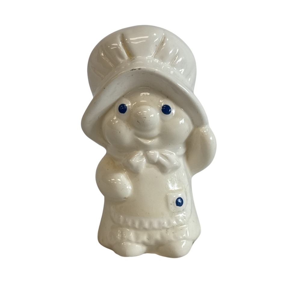 1988 Vintage Ceramic Pillsbury Girl Shaker Cream Blue‎ Eyes 3.5" Bonnet Apron